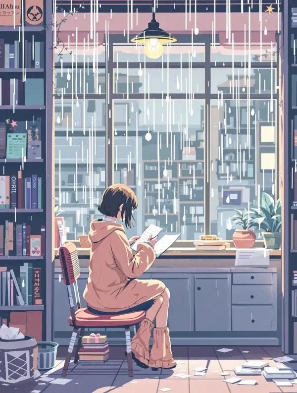 抱胁漫画收录番剧《雨天图书委员》封面图